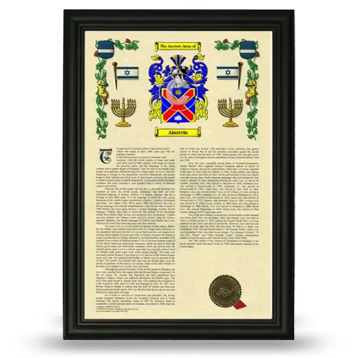 Ainstein Armorial History Framed - Black