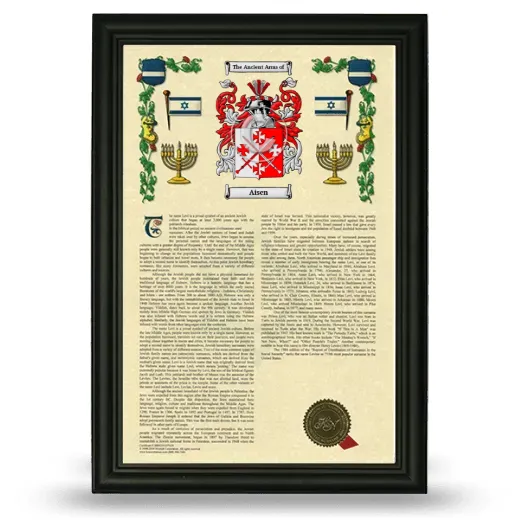 Aisen Armorial History Framed - Black