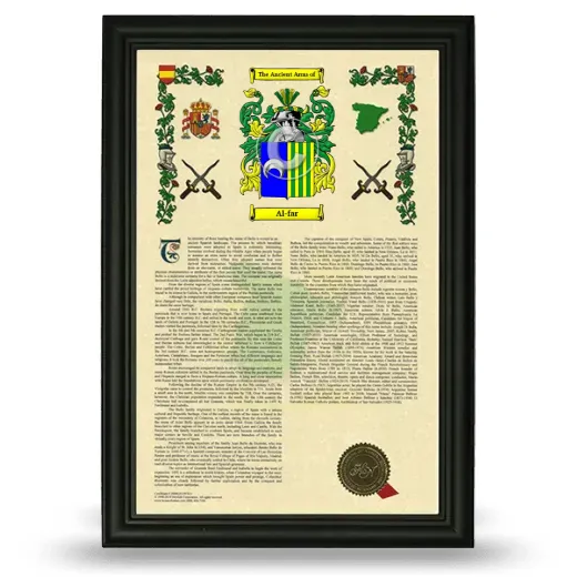 Al-far Armorial History Framed - Black