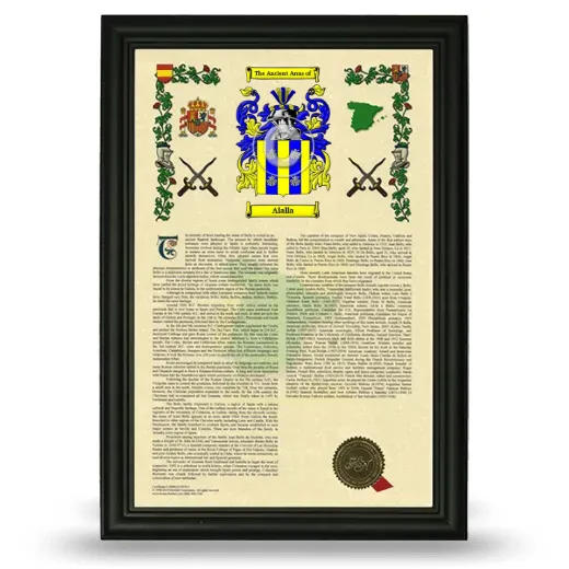 Alalla Armorial History Framed - Black