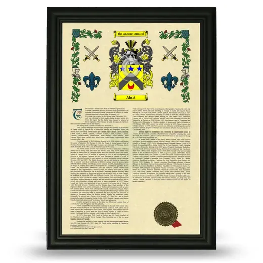 Alart Armorial History Framed - Black