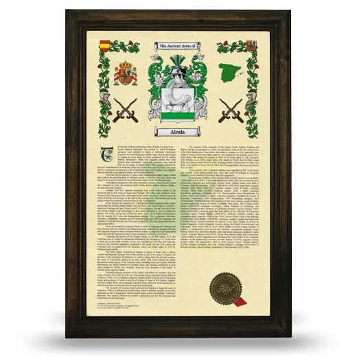 Alcala Armorial History Framed - Brown
