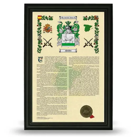 Alcolea Armorial History Framed - Black