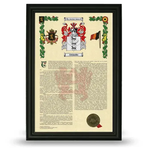 Alejandra Armorial History Framed - Black
