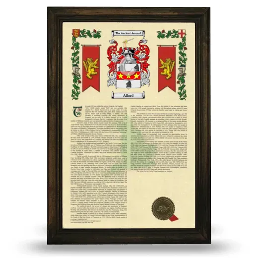 Allard Armorial History Framed - Brown