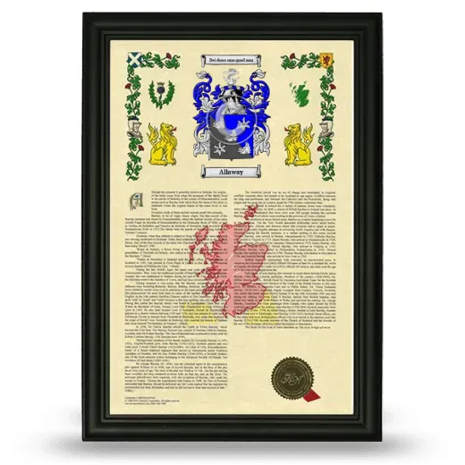 Allaway Armorial History Framed - Black