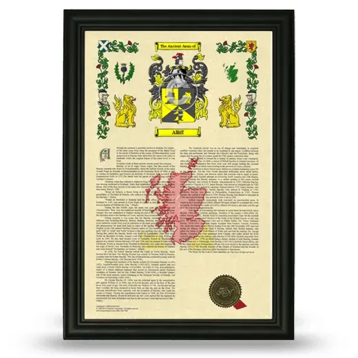 Alliff Armorial History Framed - Black