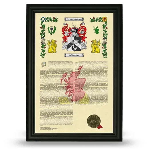 Allisandre Armorial History Framed - Black