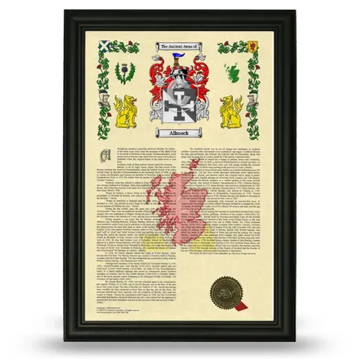 Allmock Armorial History Framed - Black
