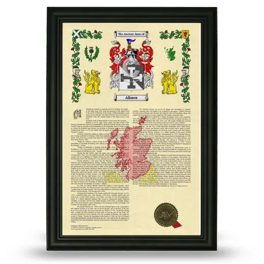 Allmox Armorial History Framed - Black