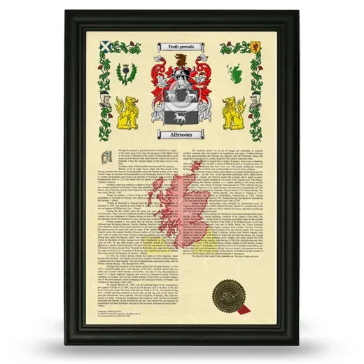 Allysoom Armorial History Framed - Black