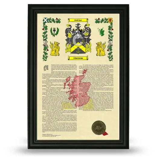 Alncroom Armorial History Framed - Black