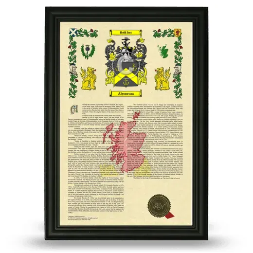 Alyncrum Armorial History Framed - Black