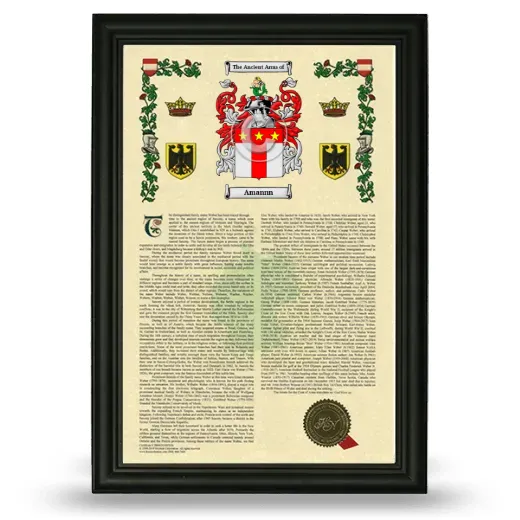 Amannn Armorial History Framed - Black