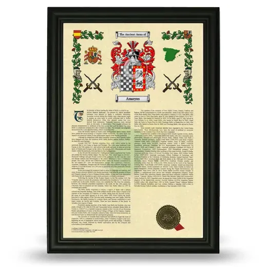 Amayas Armorial History Framed - Black