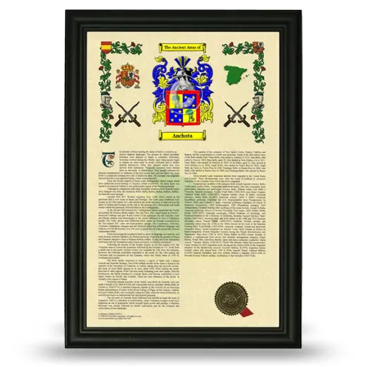 Anchuta Armorial History Framed - Black