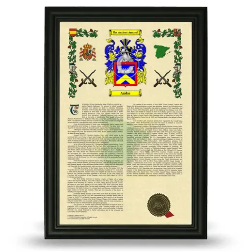 Andas Armorial History Framed - Black