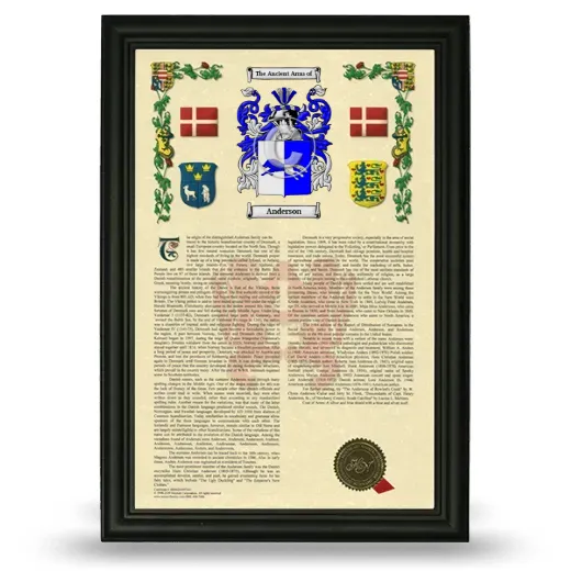 Armorial History Framed - Black