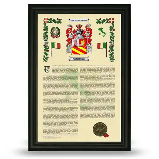 Andreacchio Armorial History Framed - Black