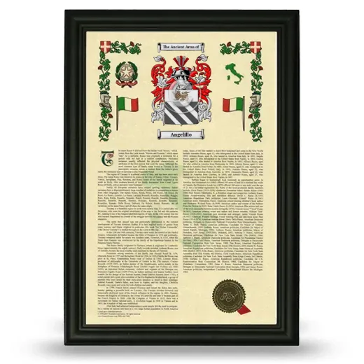 Angelillo Armorial History Framed - Black