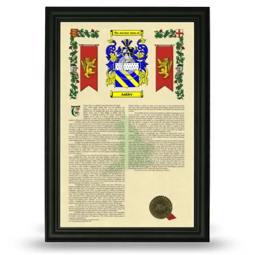 Ankley Armorial History Framed - Black