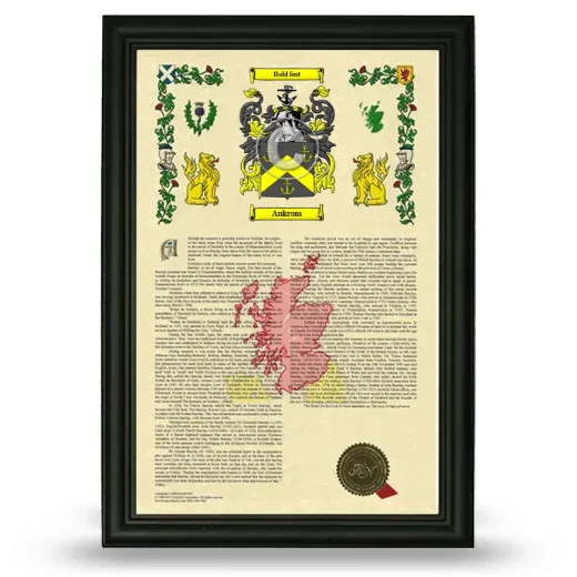 Ankrom Armorial History Framed - Black