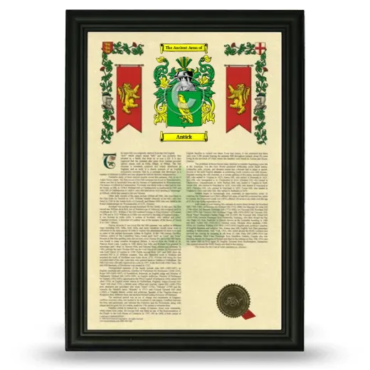 Antick Armorial History Framed - Black