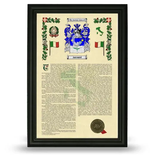 Antoniol Armorial History Framed - Black
