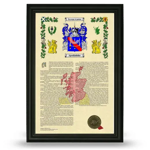Aperkirdake Armorial History Framed - Black