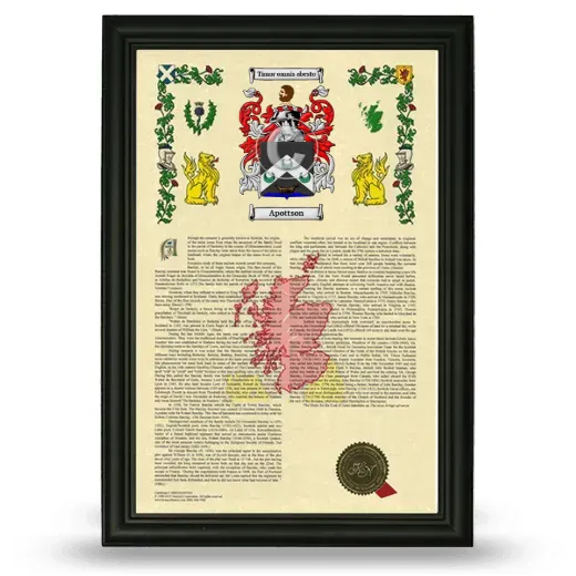 Apottson Armorial History Framed - Black