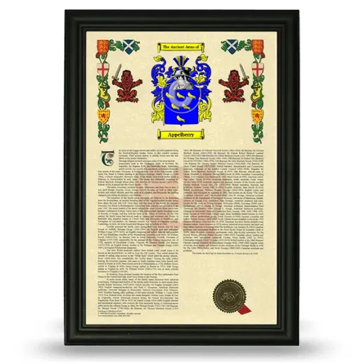Appelberry Armorial History Framed - Black