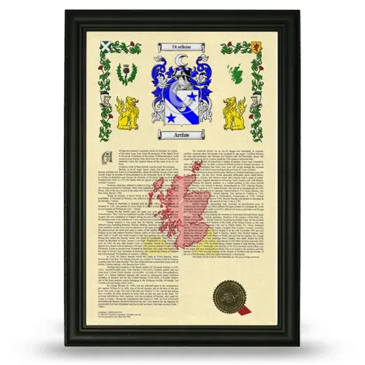 Archie Armorial History Framed - Black