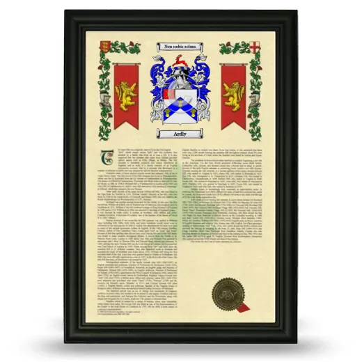 Ardly Armorial History Framed - Black