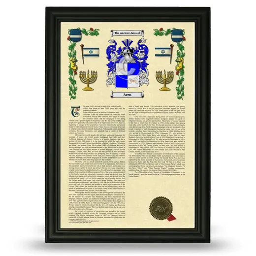 Aren Armorial History Framed - Black