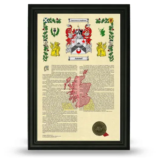 Arnoud Armorial History Framed - Black
