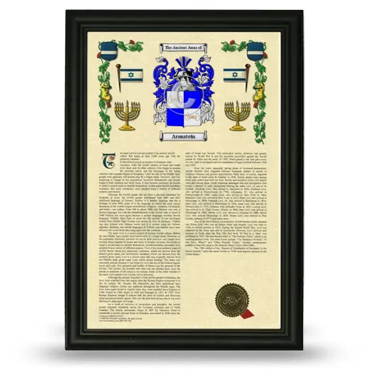 Aronstein Armorial History Framed - Black