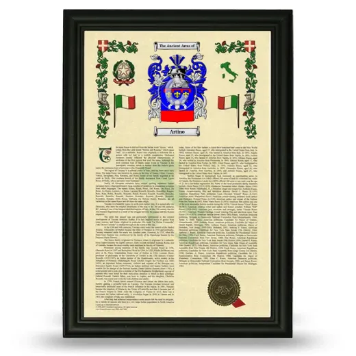 Artino Armorial History Framed - Black