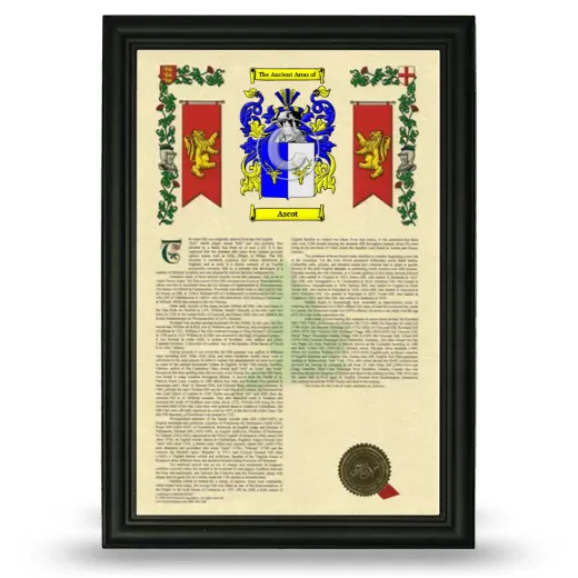 Ascot Armorial History Framed - Black
