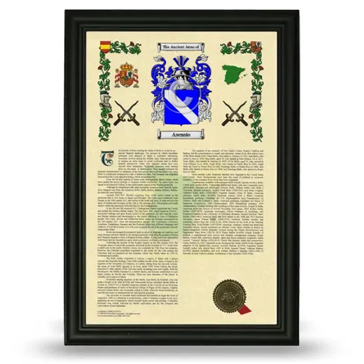 Asensio Armorial History Framed - Black