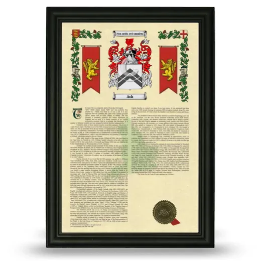 Ash Armorial History Framed - Black
