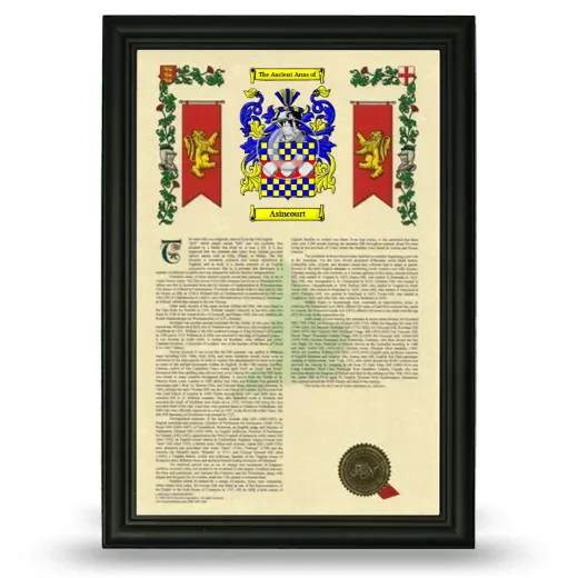 Asincourt Armorial History Framed - Black