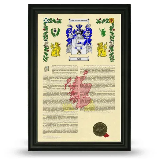 Asis Armorial History Framed - Black