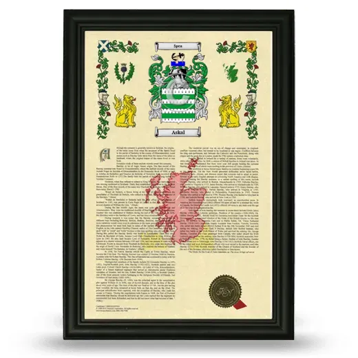 Askal Armorial History Framed - Black