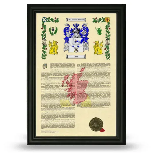 Ass Armorial History Framed - Black