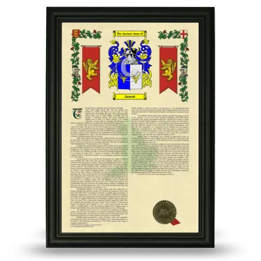 Asscot Armorial History Framed - Black