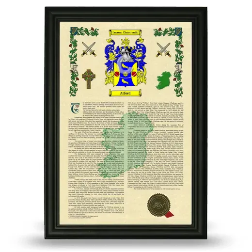 Atford Armorial History Framed - Black