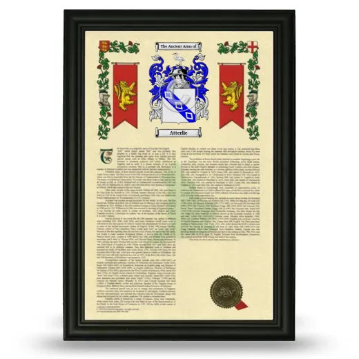 Atterlie Armorial History Framed - Black
