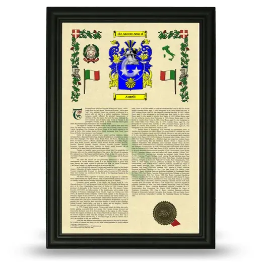 Aureli Armorial History Framed - Black