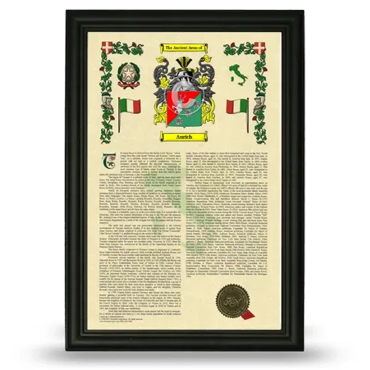 Aurich Armorial History Framed - Black