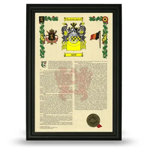 Autel Armorial History Framed - Black